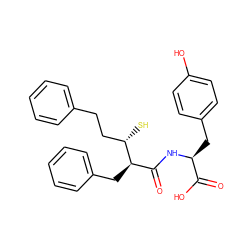 O=C(O)[C@H](Cc1ccc(O)cc1)NC(=O)[C@@H](Cc1ccccc1)[C@@H](S)CCc1ccccc1 ZINC000013861159