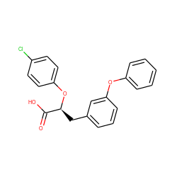 O=C(O)[C@H](Cc1cccc(Oc2ccccc2)c1)Oc1ccc(Cl)cc1 ZINC000040896264