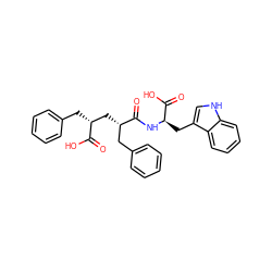 O=C(O)[C@H](Cc1ccccc1)C[C@@H](Cc1ccccc1)C(=O)N[C@H](Cc1c[nH]c2ccccc12)C(=O)O ZINC000026567560