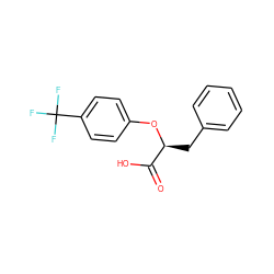 O=C(O)[C@H](Cc1ccccc1)Oc1ccc(C(F)(F)F)cc1 ZINC000013671689