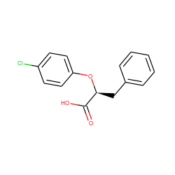 O=C(O)[C@H](Cc1ccccc1)Oc1ccc(Cl)cc1 ZINC000013671687