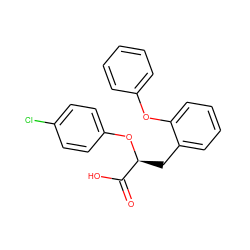 O=C(O)[C@H](Cc1ccccc1Oc1ccccc1)Oc1ccc(Cl)cc1 ZINC000040891730