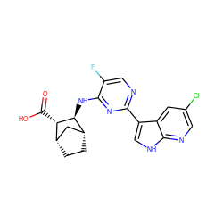 O=C(O)[C@H]1[C@H]2CC[C@H](C2)[C@@H]1Nc1nc(-c2c[nH]c3ncc(Cl)cc23)ncc1F ZINC000144854809