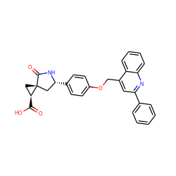 O=C(O)[C@H]1C[C@@]12C[C@@H](c1ccc(OCc3cc(-c4ccccc4)nc4ccccc34)cc1)NC2=O ZINC000040891582