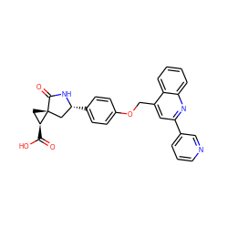 O=C(O)[C@H]1C[C@@]12C[C@@H](c1ccc(OCc3cc(-c4cccnc4)nc4ccccc34)cc1)NC2=O ZINC000040877036