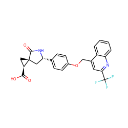 O=C(O)[C@H]1C[C@@]12C[C@@H](c1ccc(OCc3cc(C(F)(F)F)nc4ccccc34)cc1)NC2=O ZINC000040891543