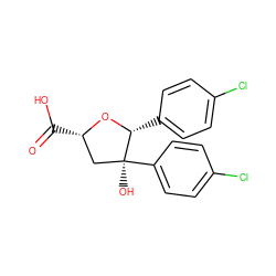 O=C(O)[C@H]1C[C@](O)(c2ccc(Cl)cc2)[C@@H](c2ccc(Cl)cc2)O1 ZINC000040977142