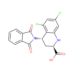 O=C(O)[C@H]1C[C@H](N2C(=O)c3ccccc3C2=O)c2c(Cl)cc(Cl)cc2N1 ZINC000013455359