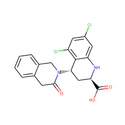 O=C(O)[C@H]1C[C@H](N2Cc3ccccc3CC2=O)c2c(Cl)cc(Cl)cc2N1 ZINC000013455362