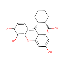 O=C(O)[C@H]1CC=CC[C@H]1c1c2ccc(=O)c(O)c-2oc2cc(O)ccc12 ZINC000653769208