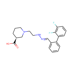 O=C(O)[C@H]1CCCN(CCN/N=C/c2ccccc2-c2cccc(F)c2F)C1 ZINC000095594782