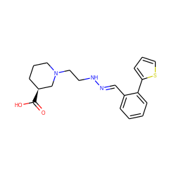 O=C(O)[C@H]1CCCN(CCN/N=C/c2ccccc2-c2cccs2)C1 ZINC000095598050