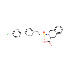 O=C(O)[C@H]1Cc2ccccc2CN1S(=O)(=O)CCc1ccc(-c2ccc(Cl)cc2)cc1 ZINC000013839060