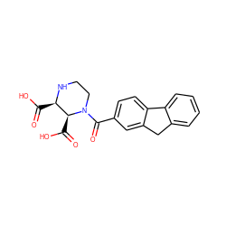 O=C(O)[C@H]1NCCN(C(=O)c2ccc3c(c2)Cc2ccccc2-3)[C@H]1C(=O)O ZINC000013642350