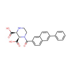 O=C(O)[C@H]1NCCN(C(=O)c2ccc3cc(-c4ccccc4)ccc3c2)[C@H]1C(=O)O ZINC000073386166