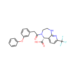 O=C(O)[C@H]1c2ccc(C(F)(F)F)nc2NCCN1C(=O)Cc1cccc(Oc2ccccc2)c1 ZINC000103265993