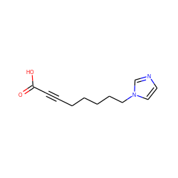 O=C(O)C#CCCCCCn1ccnc1 ZINC000036242059