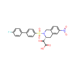 O=C(O)C(=O)[C@H]1Cc2cc([N+](=O)[O-])ccc2CN1S(=O)(=O)c1ccc(-c2ccc(F)cc2)cc1 ZINC000013797827