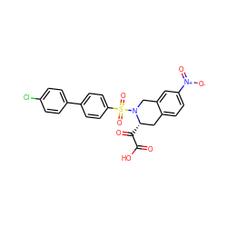 O=C(O)C(=O)[C@H]1Cc2ccc([N+](=O)[O-])cc2CN1S(=O)(=O)c1ccc(-c2ccc(Cl)cc2)cc1 ZINC000013797806