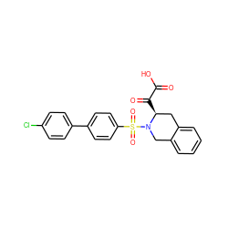 O=C(O)C(=O)[C@H]1Cc2ccccc2CN1S(=O)(=O)c1ccc(-c2ccc(Cl)cc2)cc1 ZINC000013797783