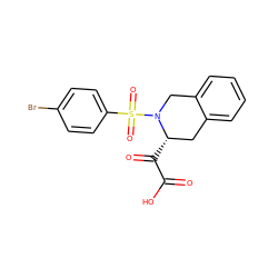 O=C(O)C(=O)[C@H]1Cc2ccccc2CN1S(=O)(=O)c1ccc(Br)cc1 ZINC000013797886
