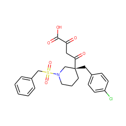 O=C(O)C(=O)CC(=O)[C@]1(Cc2ccc(Cl)cc2)CCCN(S(=O)(=O)Cc2ccccc2)C1 ZINC000101510112