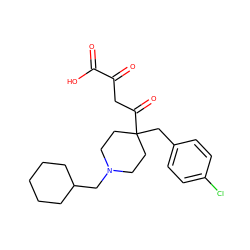 O=C(O)C(=O)CC(=O)C1(Cc2ccc(Cl)cc2)CCN(CC2CCCCC2)CC1 ZINC000003946467