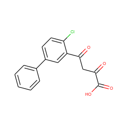 O=C(O)C(=O)CC(=O)c1cc(-c2ccccc2)ccc1Cl ZINC000028394584