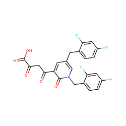 O=C(O)C(=O)CC(=O)c1cc(Cc2ccc(F)cc2F)cn(Cc2ccc(F)cc2F)c1=O ZINC000103002601