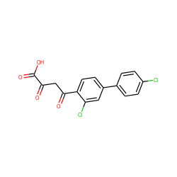 O=C(O)C(=O)CC(=O)c1ccc(-c2ccc(Cl)cc2)cc1Cl ZINC000028387806