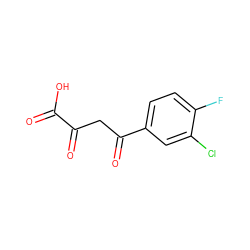 O=C(O)C(=O)CC(=O)c1ccc(F)c(Cl)c1 ZINC000100771276