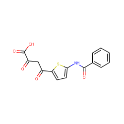 O=C(O)C(=O)CC(=O)c1ccc(NC(=O)c2ccccc2)s1 ZINC000038882570