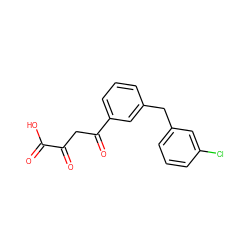 O=C(O)C(=O)CC(=O)c1cccc(Cc2cccc(Cl)c2)c1 ZINC000101877337