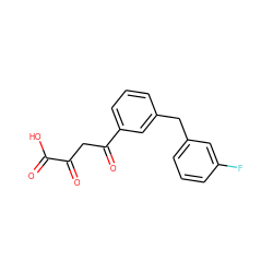 O=C(O)C(=O)CC(=O)c1cccc(Cc2cccc(F)c2)c1 ZINC000101878377