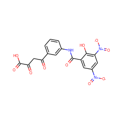 O=C(O)C(=O)CC(=O)c1cccc(NC(=O)c2cc([N+](=O)[O-])cc([N+](=O)[O-])c2O)c1 ZINC000101621542