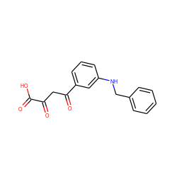 O=C(O)C(=O)CC(=O)c1cccc(NCc2ccccc2)c1 ZINC000003606679