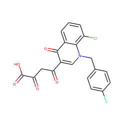 O=C(O)C(=O)CC(=O)c1cn(Cc2ccc(F)cc2)c2c(Cl)cccc2c1=O ZINC000101721199