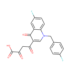 O=C(O)C(=O)CC(=O)c1cn(Cc2ccc(F)cc2)c2ccc(F)cc2c1=O ZINC000101549151