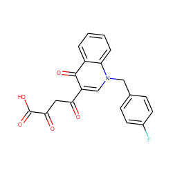 O=C(O)C(=O)CC(=O)c1cn(Cc2ccc(F)cc2)c2ccccc2c1=O ZINC000101684213