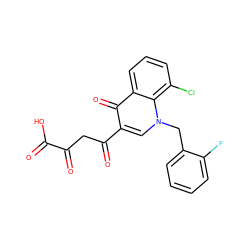 O=C(O)C(=O)CC(=O)c1cn(Cc2ccccc2F)c2c(Cl)cccc2c1=O ZINC000473167359