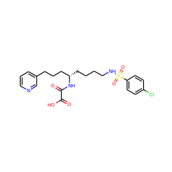 O=C(O)C(=O)N[C@@H](CCCCNS(=O)(=O)c1ccc(Cl)cc1)CCCc1cccnc1 ZINC000013730412