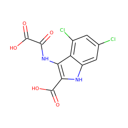 O=C(O)C(=O)Nc1c(C(=O)O)[nH]c2cc(Cl)cc(Cl)c12 ZINC000027523723