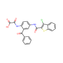 O=C(O)C(=O)Nc1ccc(NC(=O)c2sc3ccccc3c2Cl)cc1C(=O)c1ccccc1 ZINC000084619154