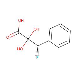 O=C(O)C(O)(O)[C@@H](F)c1ccccc1 ZINC000238676844