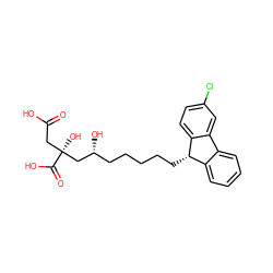 O=C(O)C[C@@](O)(C[C@H](O)CCCCC[C@H]1c2ccccc2-c2cc(Cl)ccc21)C(=O)O ZINC000001903715