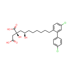 O=C(O)C[C@@](O)(C[C@H](O)CCCCCCc1ccc(Cl)cc1-c1ccc(Cl)cc1)C(=O)O ZINC000013781078