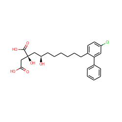 O=C(O)C[C@@](O)(C[C@H](O)CCCCCCc1ccc(Cl)cc1-c1ccccc1)C(=O)O ZINC000013781074