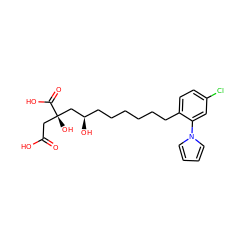 O=C(O)C[C@@](O)(C[C@H](O)CCCCCCc1ccc(Cl)cc1-n1cccc1)C(=O)O ZINC000013781080