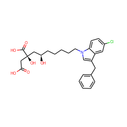 O=C(O)C[C@@](O)(C[C@H](O)CCCCCn1cc(Cc2ccccc2)c2cc(Cl)ccc21)C(=O)O ZINC000013781089