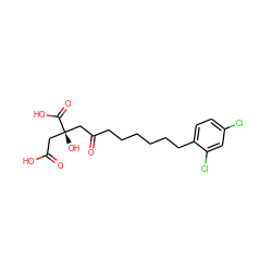 O=C(O)C[C@@](O)(CC(=O)CCCCCCc1ccc(Cl)cc1Cl)C(=O)O ZINC000013758169